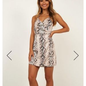 Showpo snakeskin silk wrap dress size 10 (XL)